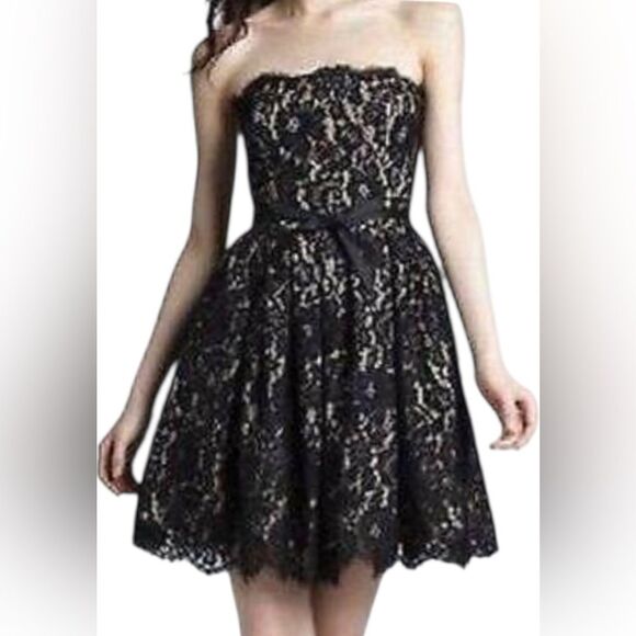 Robert Rodriguez for Target size 8 Black Lace Strapless Sweetheart Party Dress - Picture 1 of 12